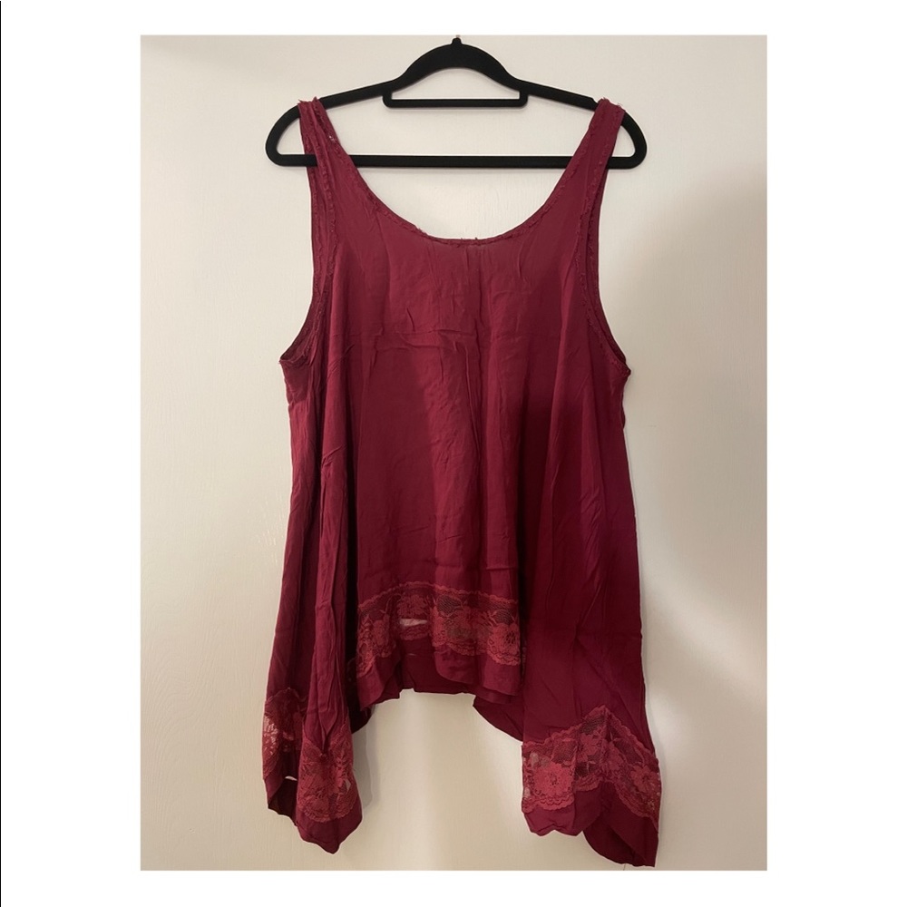 Red wine color free people tank